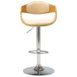 2 db krémszínű hajlított fa és műbőr bárszék