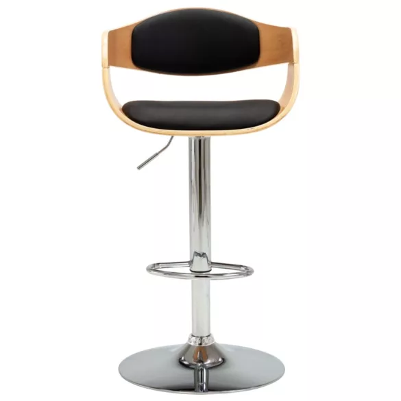 2 db fekete hajlított fa és műbőr bárszék