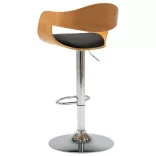 2 db fekete hajlított fa és műbőr bárszék