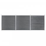 szürke WPC kerítéspanel 526 x 186 cm