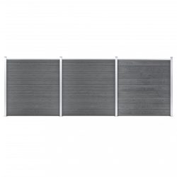 szürke WPC kerítéspanel 526 x 186 cm