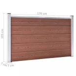 barna WPC kerti kerítés 353 x 106 cm