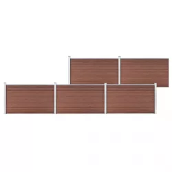 barna WPC kerti kerítés 872 x 106 cm