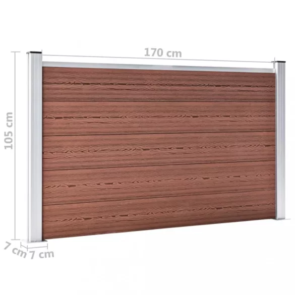 barna WPC kerti kerítés 872 x 106 cm