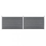 szürke WPC kerti kerítés 353 x 106 cm