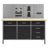 munkapad négy fali panellel