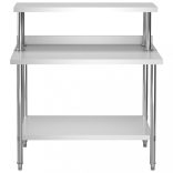 konyhai rozsdamentes acél munkaasztal és polc 120 x 60 x 120 cm