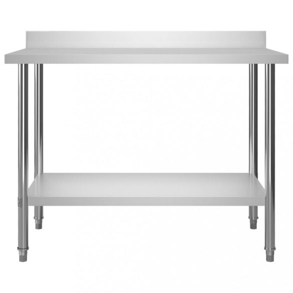 konyhai rozsdamentes acél munkaasztal és polc 120 x 60 x 120 cm