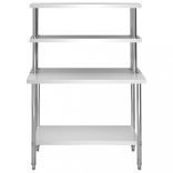 konyhai rozsdamentes acél munkaasztal és polc 120 x 60 x 150 cm