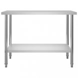 konyhai rozsdamentes acél munkaasztal és polc 120 x 60 x 150 cm