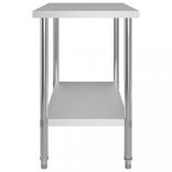 konyhai rozsdamentes acél munkaasztal és polc 120 x 60 x 150 cm