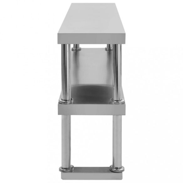 konyhai rozsdamentes acél munkaasztal és polc 120 x 60 x 150 cm