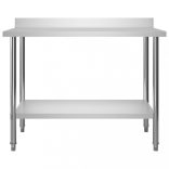 konyhai rozsdamentes acél munkaasztal és polc 120 x 60 x 150 cm