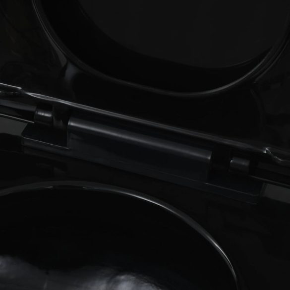 fekete falra szerelhető kerámia WC rejtett öblítőtartállyal