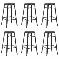 6 db fekete acél bárszék