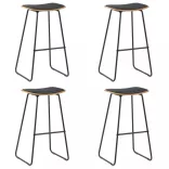 4 db fekete műbőr bárszék