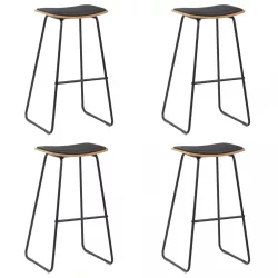 4 db fekete műbőr bárszék