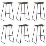 6 db fekete műbőr bárszék