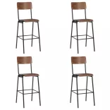 4 darab tömör furnérlemez és acél bárszék