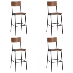 4 darab tömör furnérlemez és acél bárszék