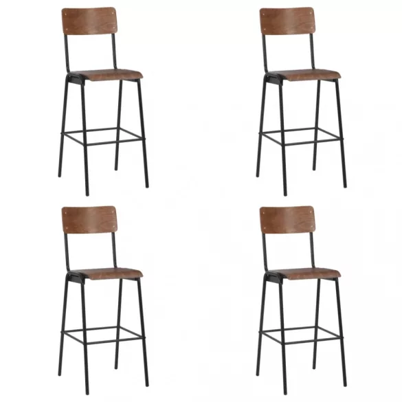 4 darab tömör furnérlemez és acél bárszék