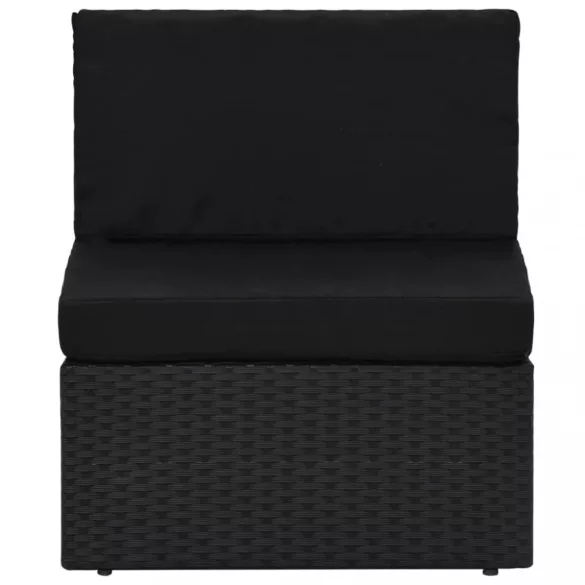7 részes fekete polyrattan kerti ülőgarnitúra