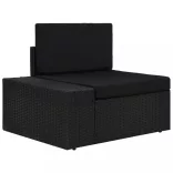 10 részes fekete polyrattan kerti ülőgarnitúra
