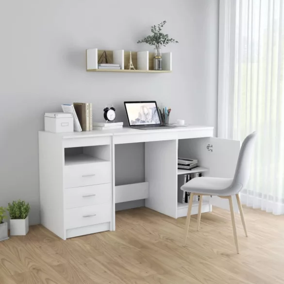 fehér szerelt fa íróasztal 140 x 50 x 76 cm