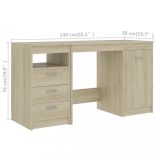 sonoma tölgy színű szerelt fa íróasztal 140 x 50 x 76 cm