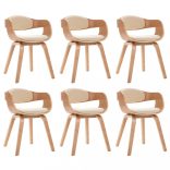6 db hajlított fa és műbőr étkezőszék