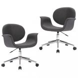 2 db szürke szövetborítású forgó étkezőszék