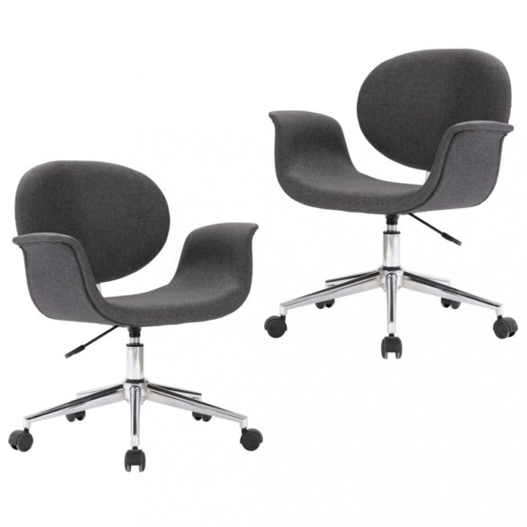 2 db szürke szövetborítású forgó étkezőszék