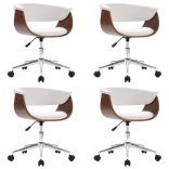 4 db fehér forgó műbőr étkezőszék
