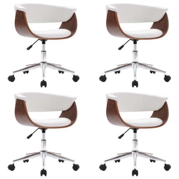 4 db fehér forgó műbőr étkezőszék