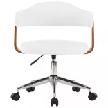 2 db fehér hajlított fa és műbőr forgó étkezőszék