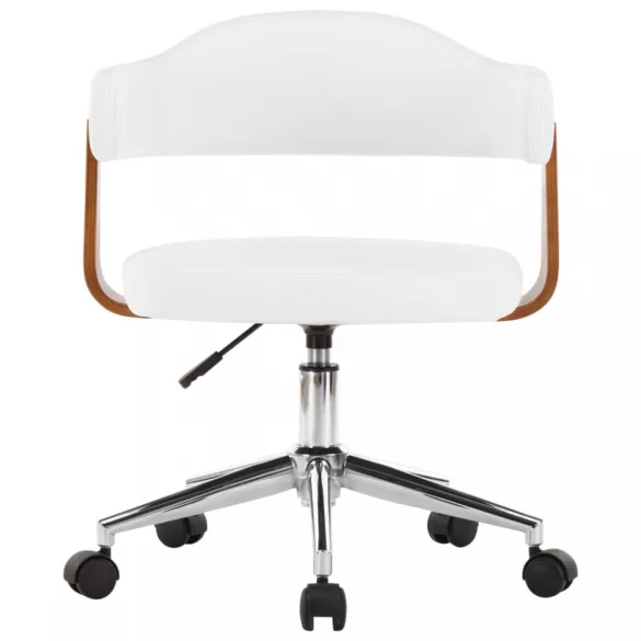 2 db fehér hajlított fa és műbőr forgó étkezőszék