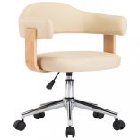 2 db krémszínű műbőr forgó étkezőszék