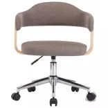 6 db tópszínű hajlított fa és szövet forgó étkezőszék