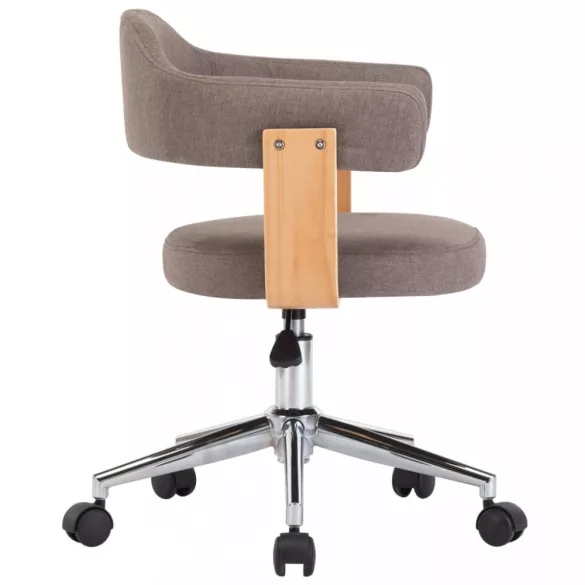 6 db tópszínű hajlított fa és szövet forgó étkezőszék