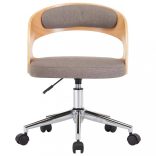 4 db tópszínű hajlított fa és szövet forgó étkezőszék