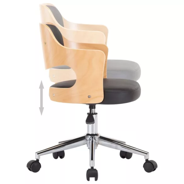 2 db fekete hajlított fa és műbőr forgó étkezőszék