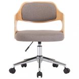 4 db tópszínű hajlított fa és szövet forgó étkezőszék