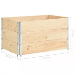 3 db tömör fenyőfa magaságyás 50 x 100 cm