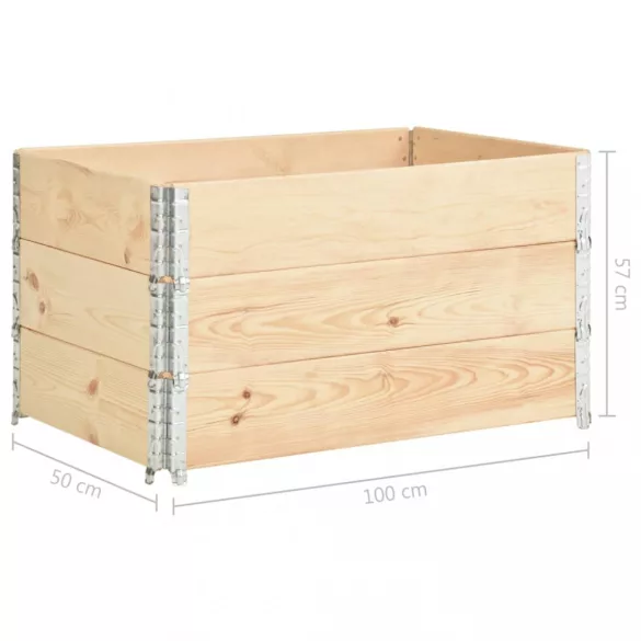 3 db tömör fenyőfa magaságyás 50 x 100 cm