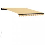 sárga és fehér kézzel kihúzható napellenző 300 x 250 cm