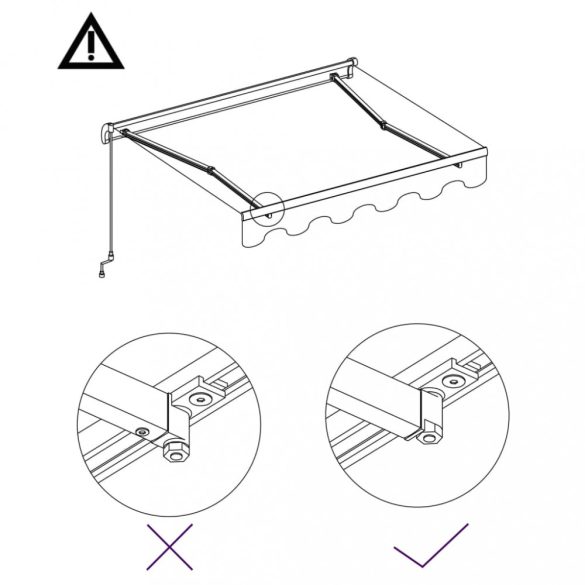 narancssárga és barna kézzel kihúzható napellenző 350 x 250 cm