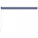 kék és fehér kézzel kihúzható napellenző 450 x 300 cm