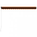 narancssárga és barna kézzel kihúzható napellenző 450 x 300 cm