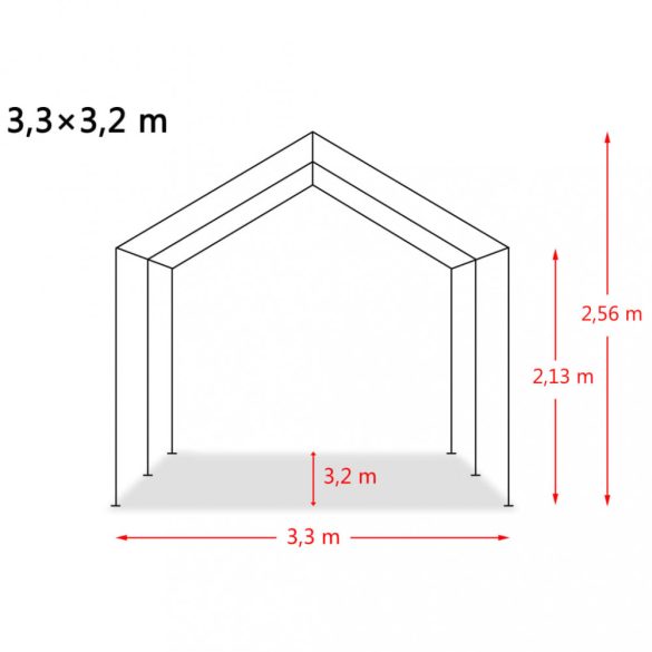 sötétzöld elmozdítható PVC állattartó sátor 550 g/m² 3,3x3,2 m