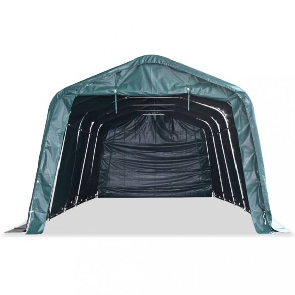 sötétzöld elmozdítható PVC állattartó sátor 550 g/m² 3,3 x 8 m